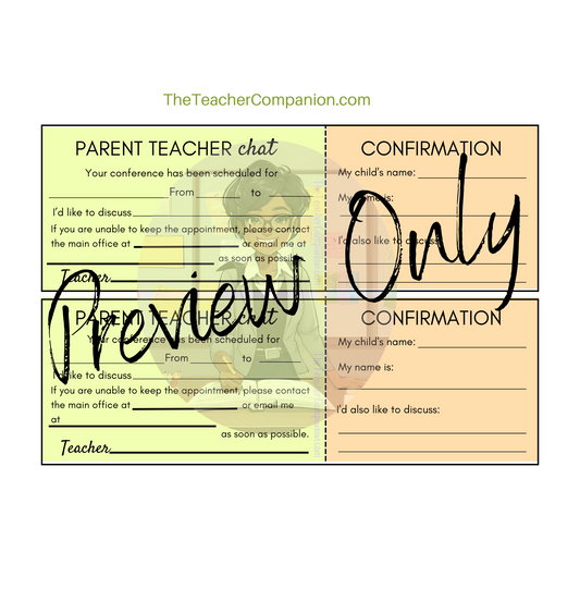 Parent Conference Reminder Ticket