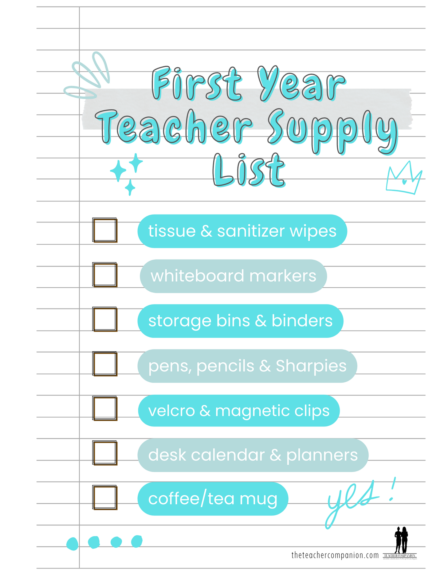 Teacher and Student Supply List