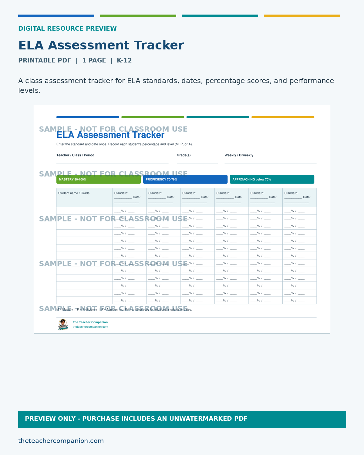 ELA ASSESSMENT TRACKER