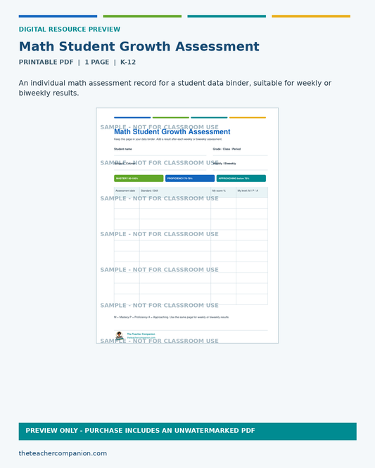 MATH STUDENT GROWTH ASSESSMENT