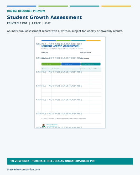 STUDENT GROWTH ASSESSMENT